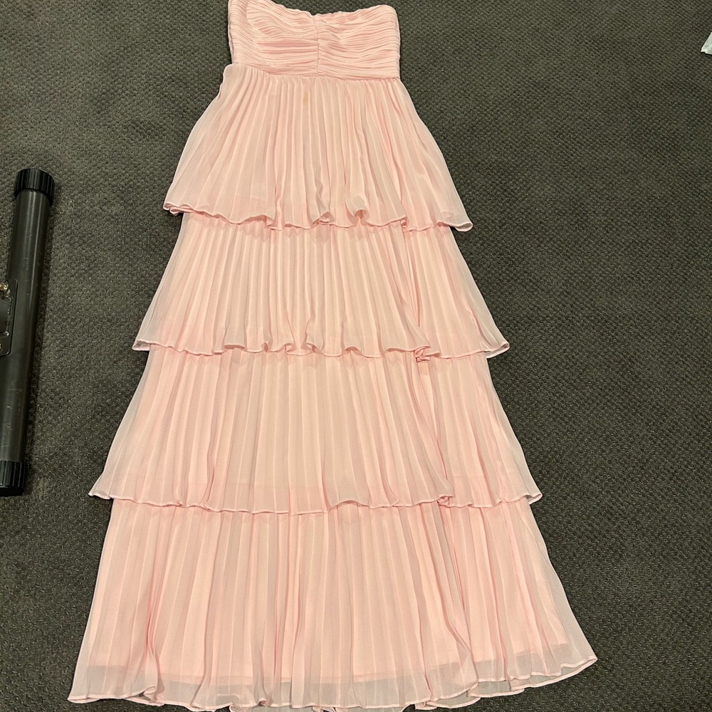 Lulu's Blush Strapless Layered Dress
